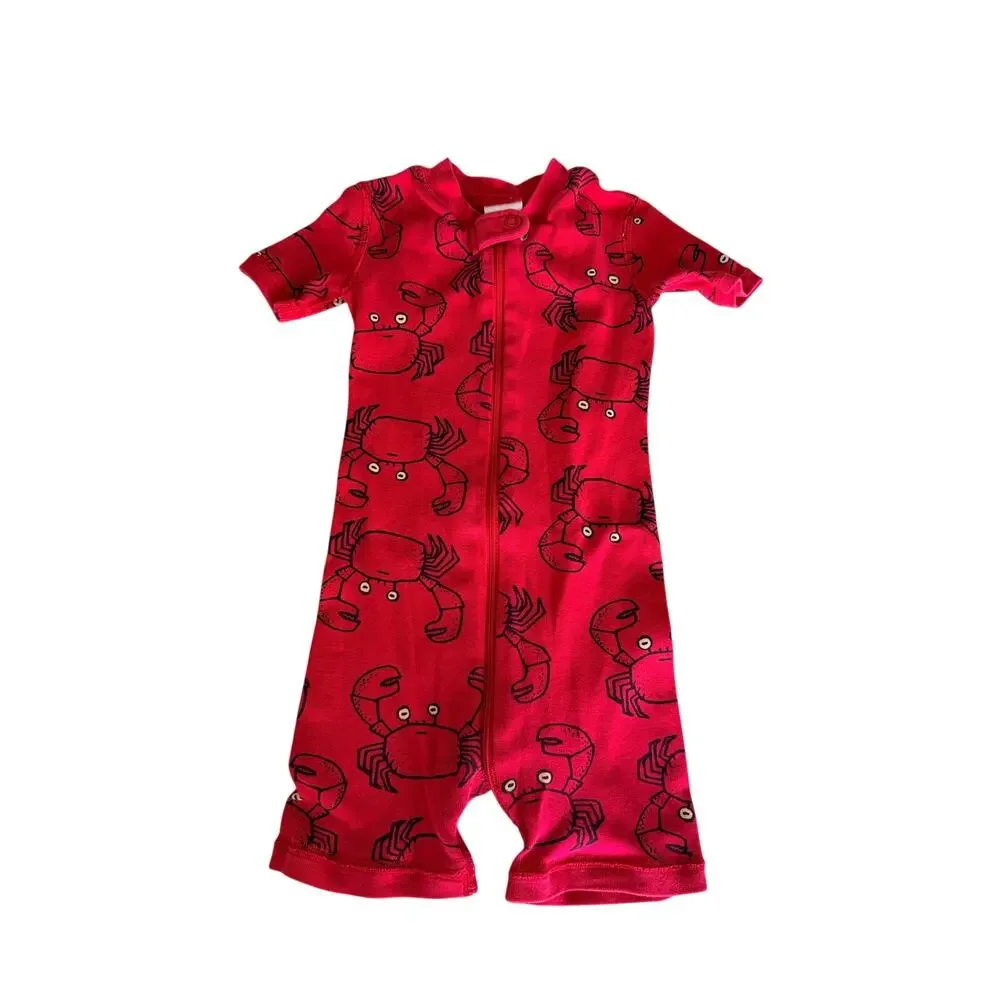 Hanna Andersson Organic Cotton Crab Print Sleeper 3T